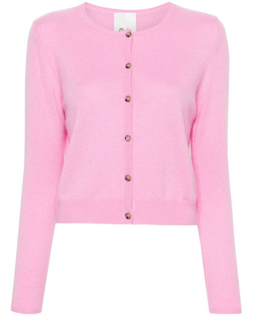 Allude round-neck cropped cardigan