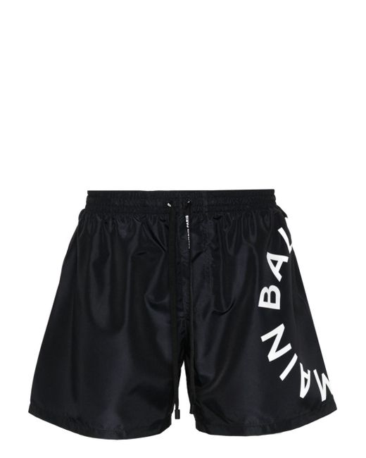 Balmain logo-jacquard swim shorts