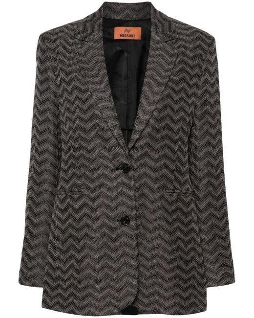 Missoni zigzag single-breasted cotton blazer