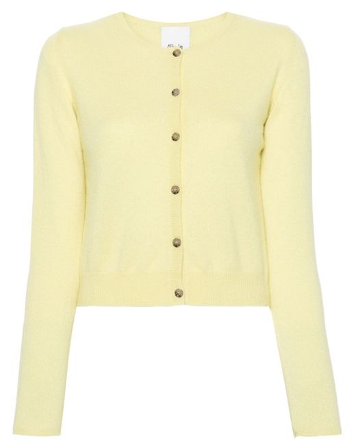 Allude round-neck cropped cardigan