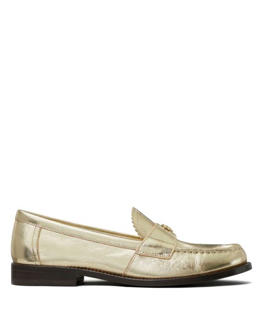 Tory Burch metallic leather loafers