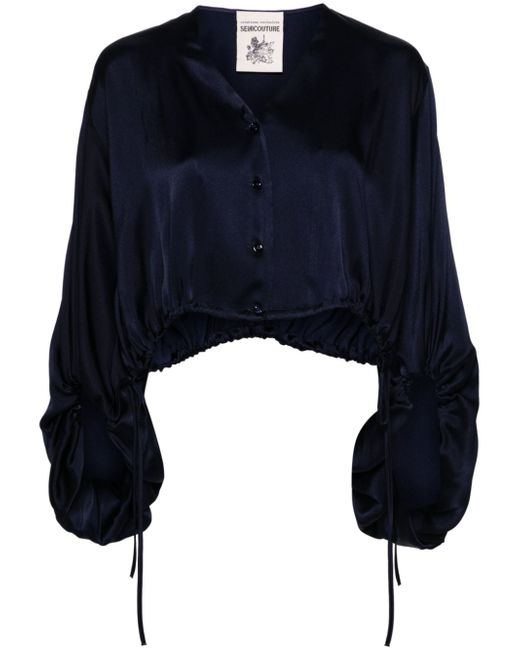 Semicouture drawstring button-up blouse