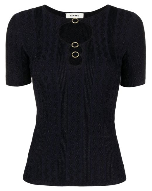 Sandro cut-out knitted top