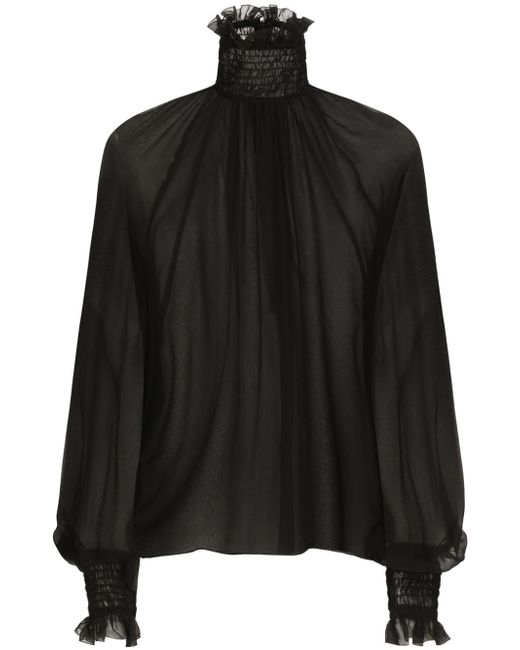 Dolce & Gabbana high-neck sheer blouse