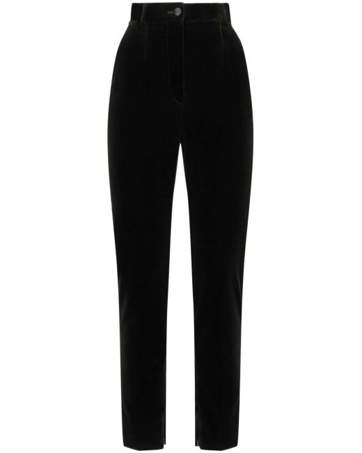 Dolce & Gabbana high-waisted velvet trousers