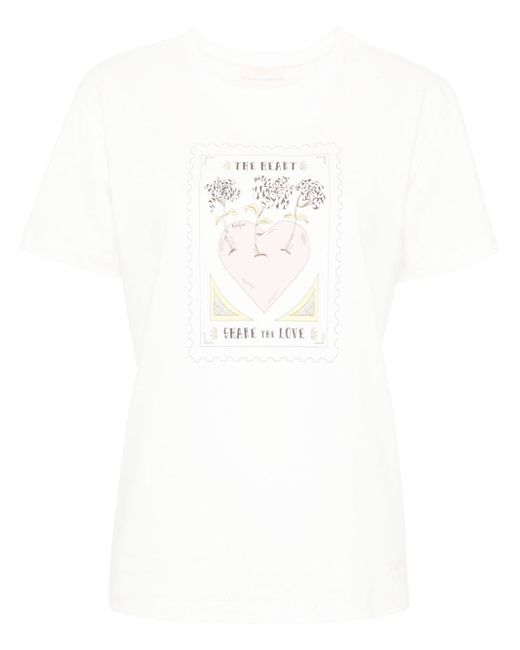 Twin-Set illustration-print cotton T-shirt