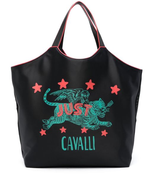 Just Cavalli logo-print tote bag
