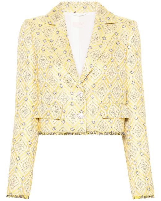 Liu •Jo geometric-pattern jacquard blazer