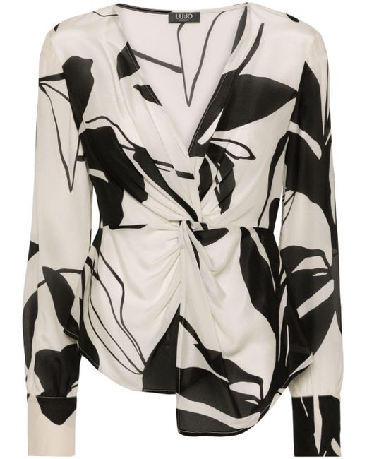 Liu •Jo abstract-print crepe blouse