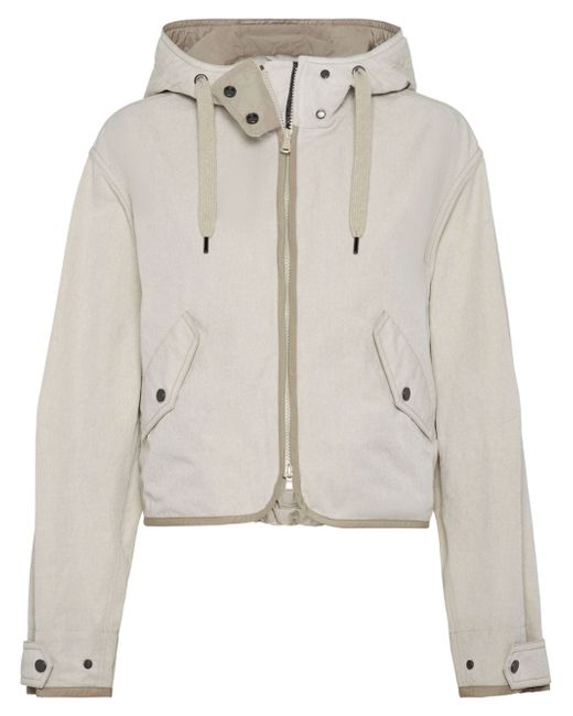 Brunello Cucinelli hooded cotton-blend jacket