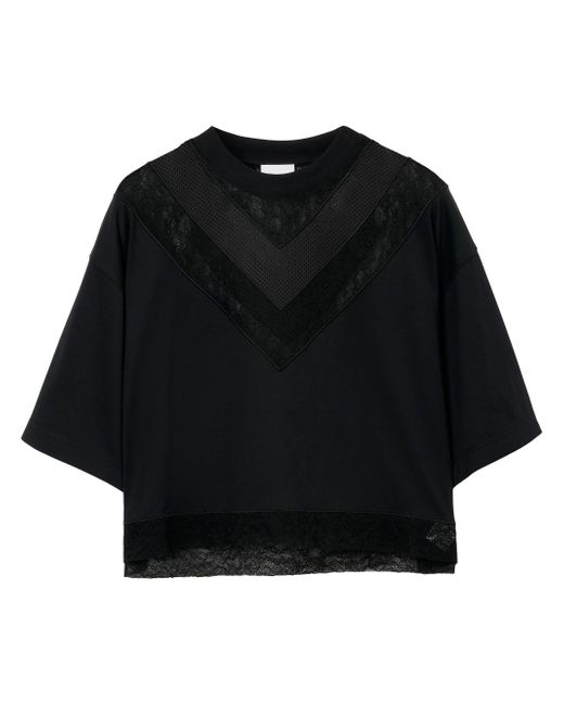 Burberry lace-panel cropped top