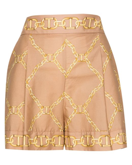 Twin-Set chain-link print tailored shorts