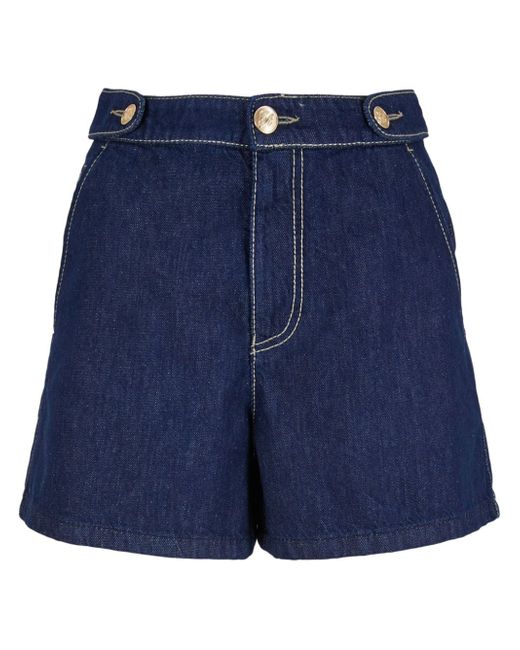 Emporio Armani contrast-stitching denim shorts
