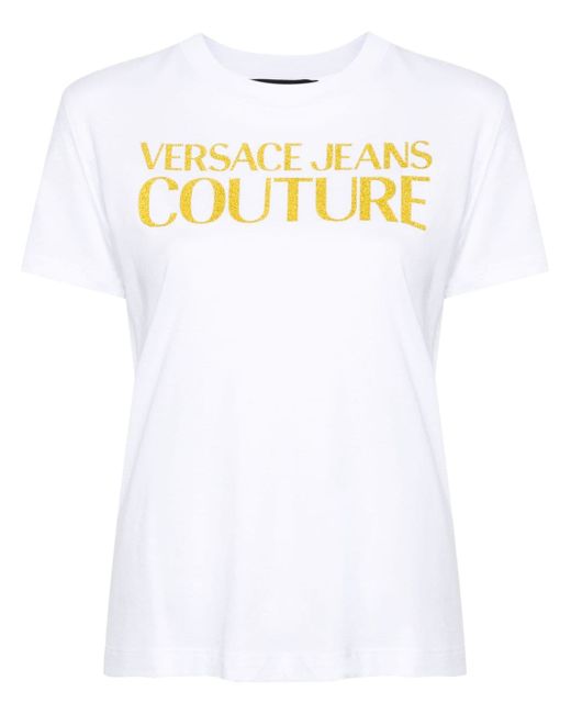 Versace Jeans Couture logo-print glittered T-shirt