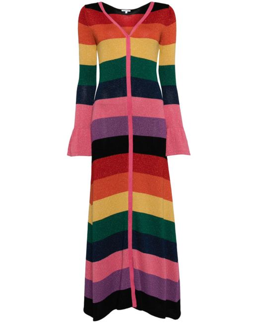 Olivia Rubin Zuri striped lurex maxi dress