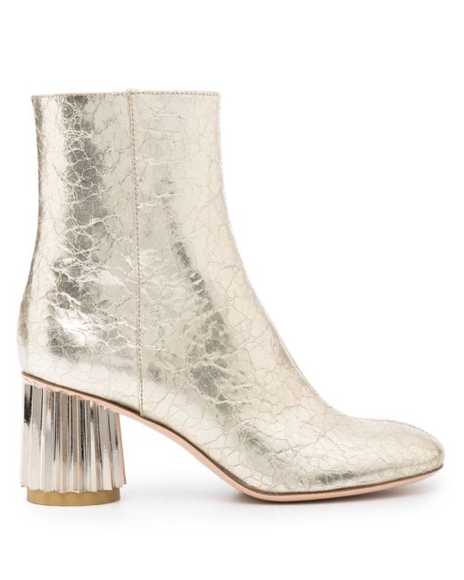 Agl 75mm metallic-cracked ankle boots