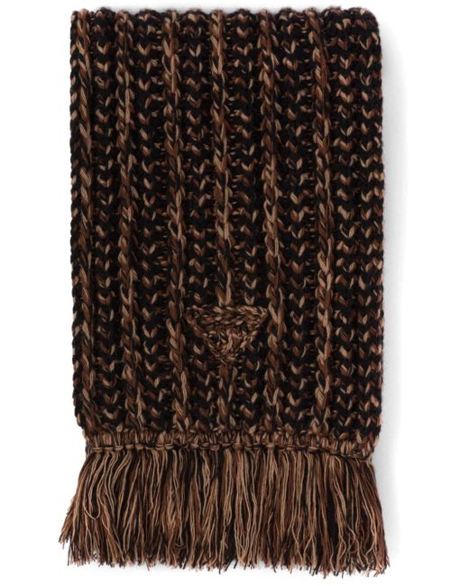 Prada ribbed-knit wool-cashmere scarf