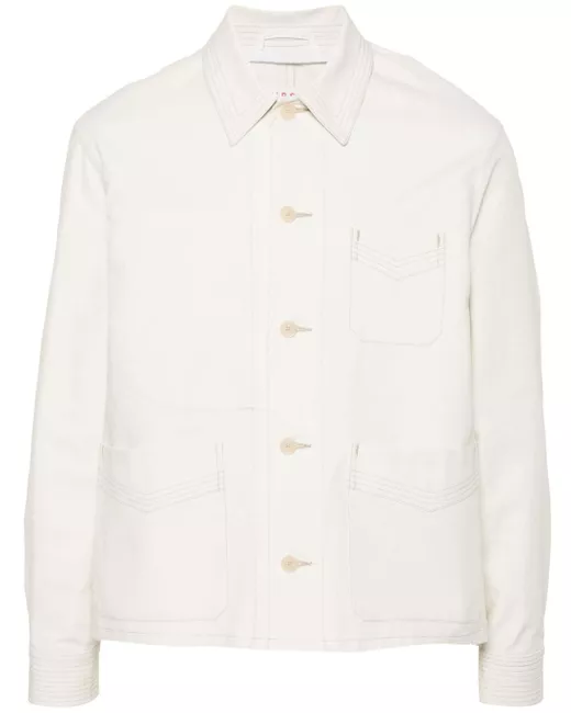 Fursac contrast-stitching shirt jacket