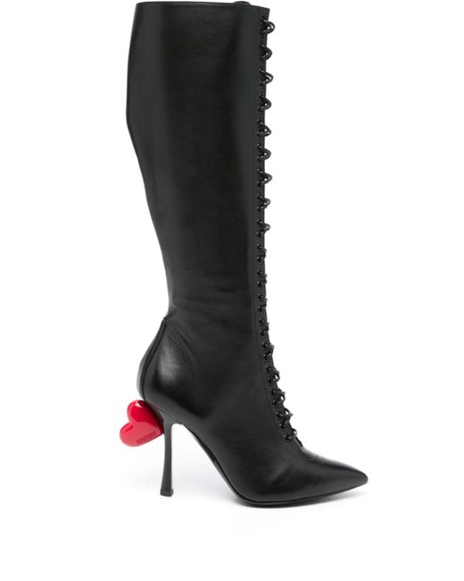 Moschino Sweet Heart 105mm leather boots
