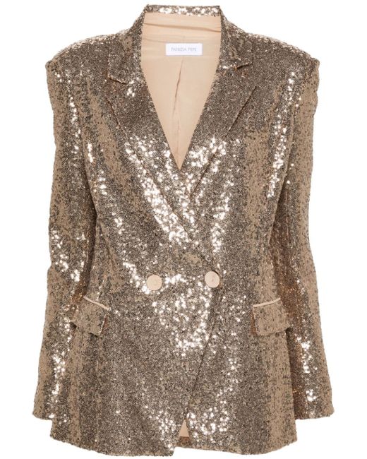 Patrizia Pepe sequinned double-breasted blazer