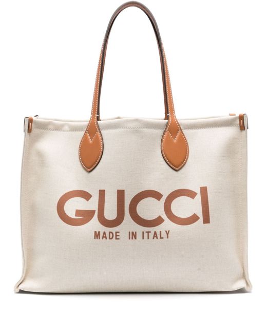 Gucci logo-print canvas tote bag