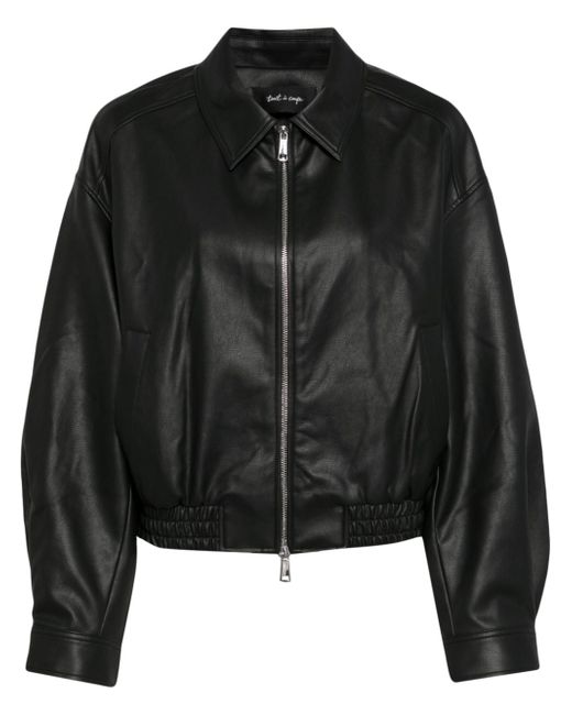 tout a coup faux-leather bomber jacket