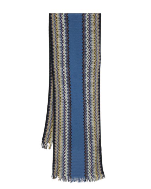 Missoni fringed zigzag-knit scarf