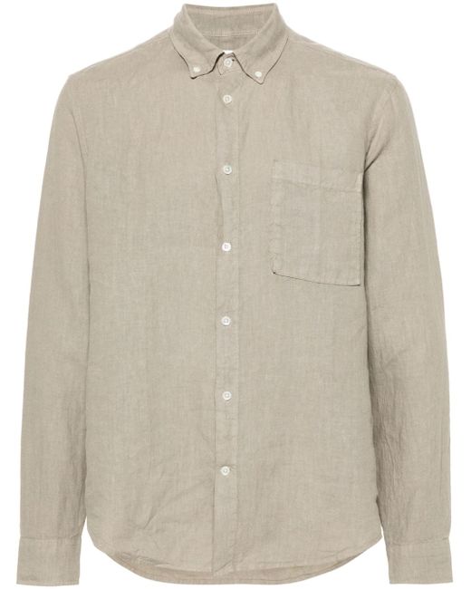 Nn07 button-down collar linen shirt