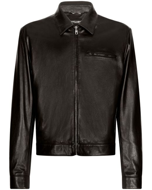 Dolce & Gabbana zip-up leather jacket