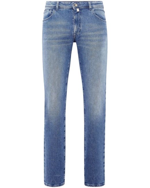 Billionaire Crest-appliqué mid-rise straight-leg jeans