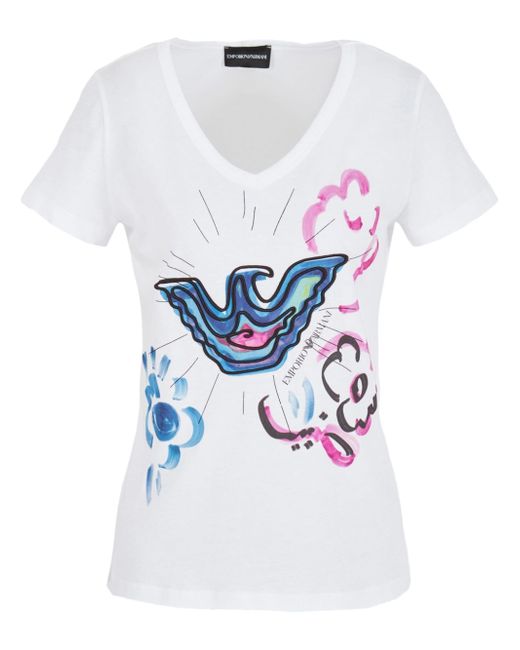 Emporio Armani logo-print cotton-blend T-shirt