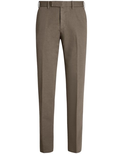 Z Zegna tapered-leg cotton-blend chino trousers