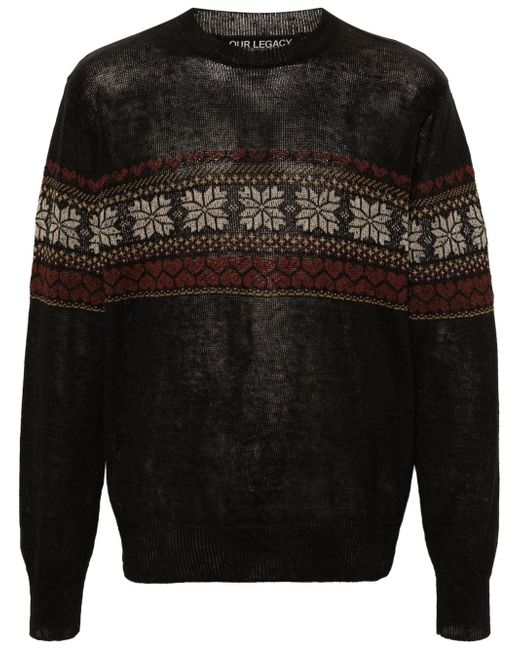 Our Legacy patterned intarsia-knit jumper