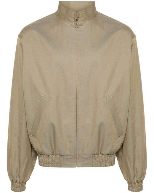 Auralee mock-neck zip-up bomber jacket