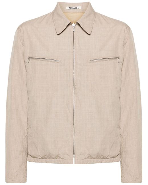 Auralee zip-up wool shirt jacket