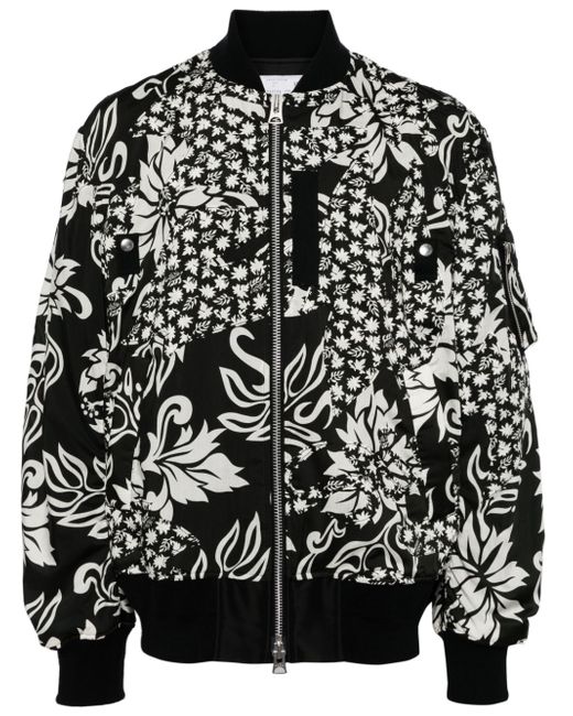 Sacai floral-print bomber jacket