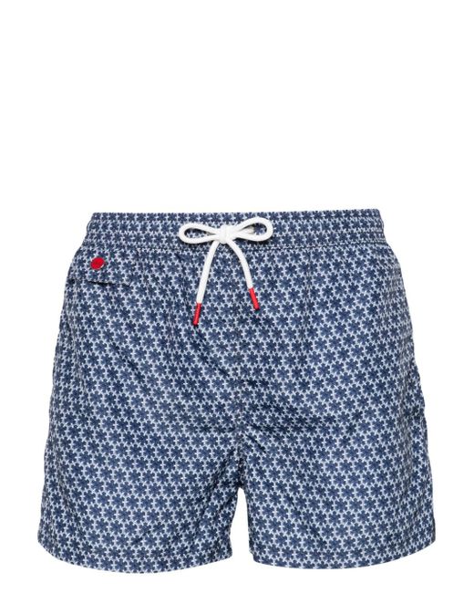 Kiton geometric-pattern swim shorts