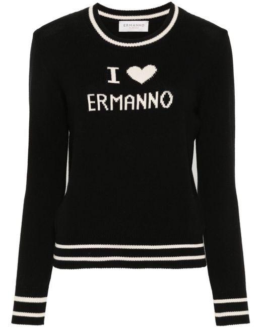 Ermanno Firenze intarsia-logo knitted jumper