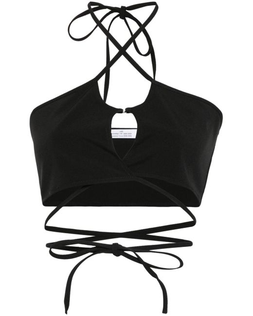 Rokh crossover-straps cropped top