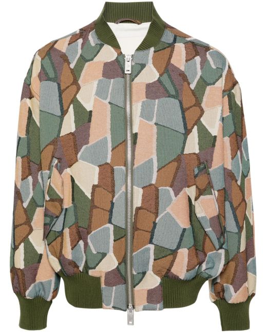 Emporio Armani mosaic-patterned bomber jacket