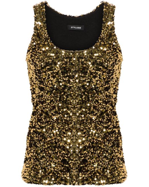 Styland sequinned tank top