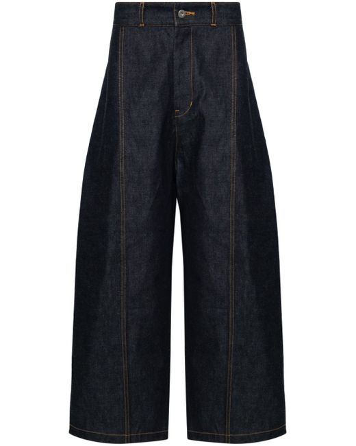 Sage Nation seam-detail wide-leg jeans