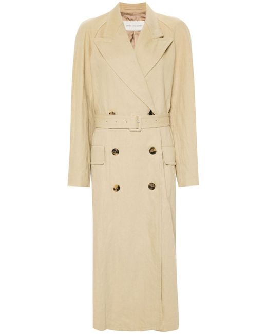 Dries Van Noten double-breasted twill trench coat