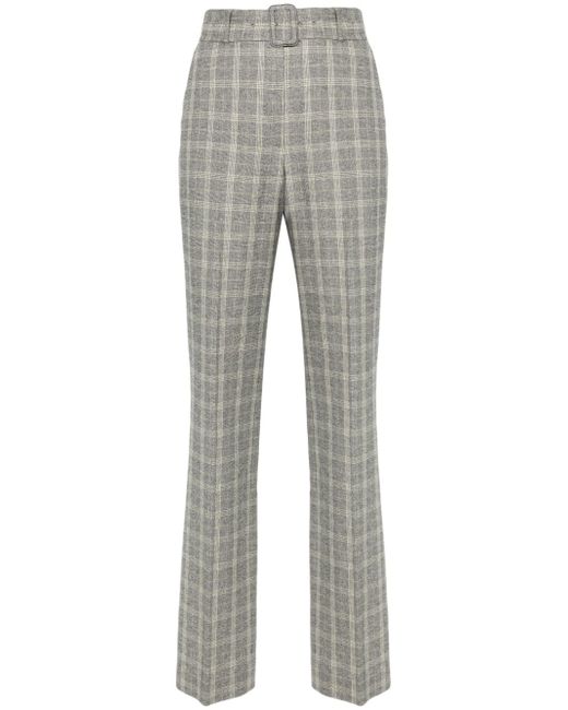 Dries Van Noten check-pattern belted trousers
