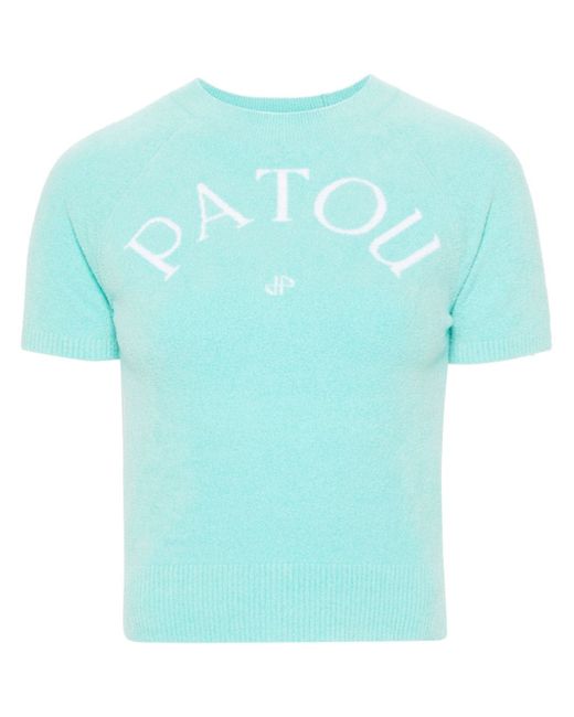 Patou jacquard-logo knitted top