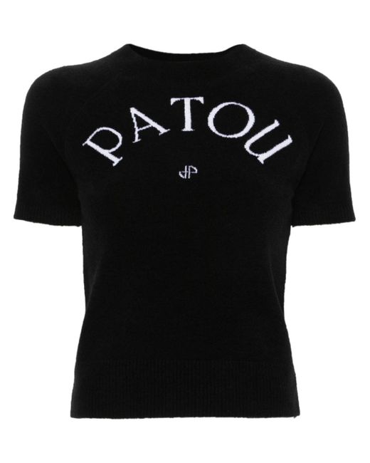 Patou jacquard-logo knitted top