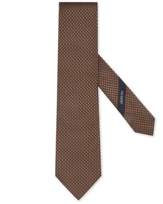 Z Zegna patterned-jacquard silk tie