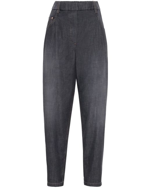Brunello Cucinelli high-waisted tapered jeans