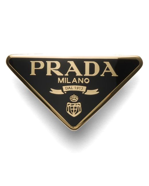 Prada triangle logo hair clip