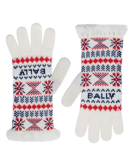 Bally intarsia-knit gloves